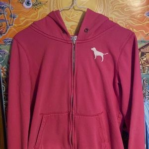 pink hoodie